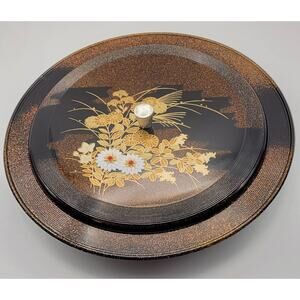Japanese OMC Wood Tone Plastic Round Storage Bowl